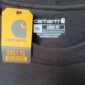 Carhartt Mens Loose Fit Heavyweight Short Sleeve Pocket Black T Shirt Size 2x La